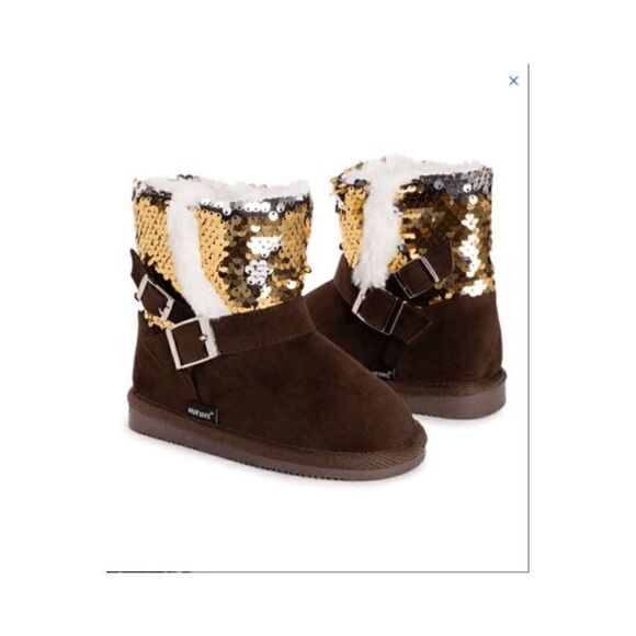 NEW MUK LUKS | Chocolate & Tan Alyx Boot - Girls - Picture 1 of 3